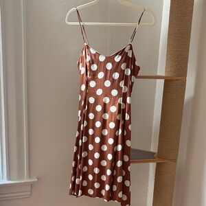 NYC Vintage Brown Polka Dot Midi Dress